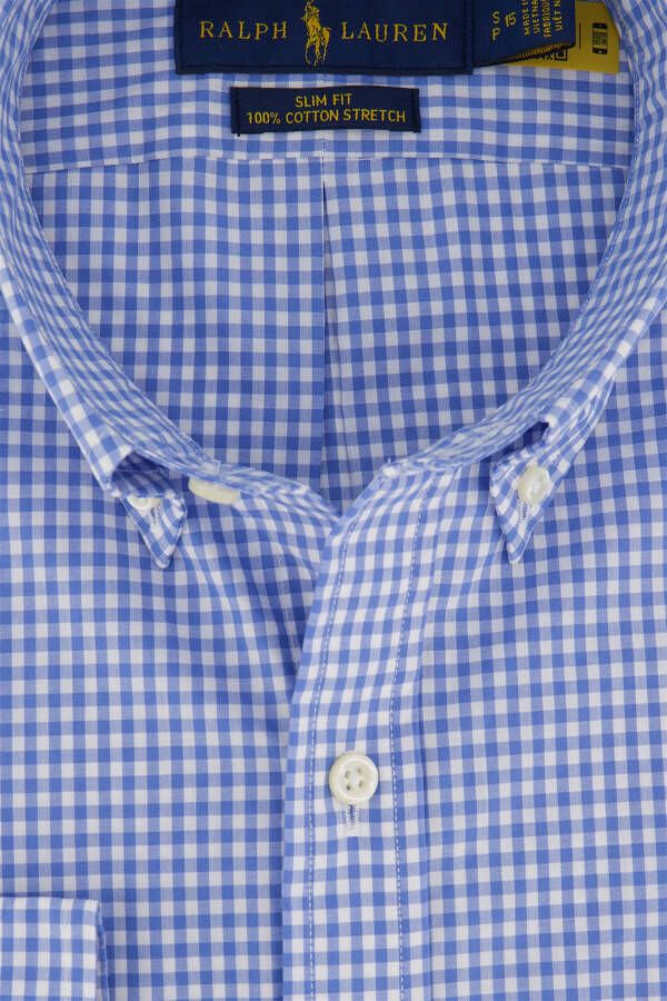 Polo Ralph Lauren Overhemd Ralph Lauren geruit blauw wit Slim Fit