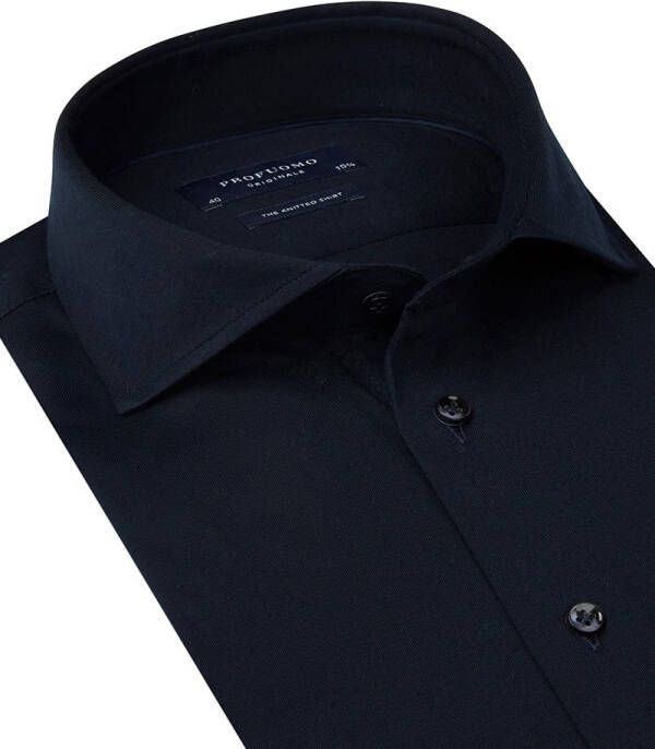Profuomo Overhemd navy knitted single jersey