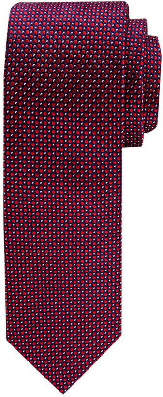 Profuomo stropdas rood met blauw dessin puur zijde