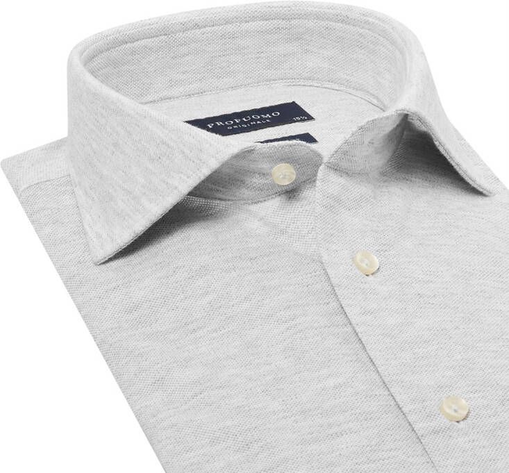 Profuomo the knitted shirt grijs melange