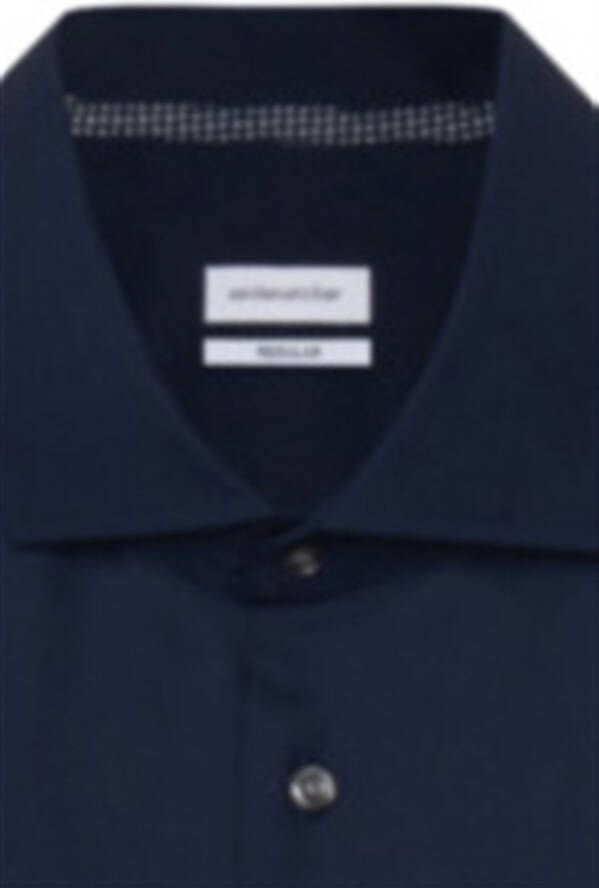 seidensticker business overhemd normale fit donkerblauw effen katoen