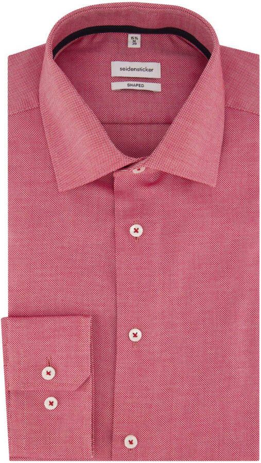 seidensticker business overhemd normale fit roze effen katoen