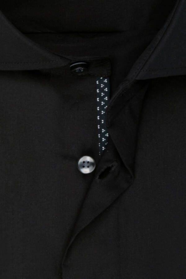 seidensticker business overhemd normale fit zwart effen katoen