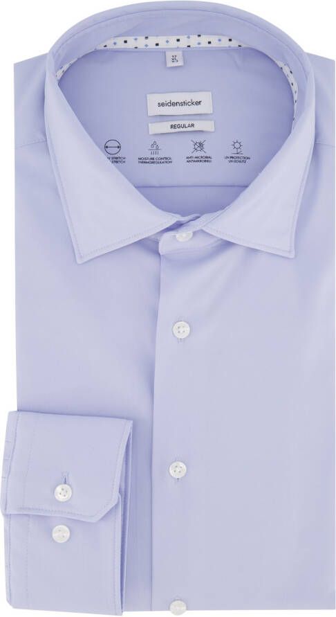 seidensticker business overhemd Regular normale fit lichtblauw effen wide spread boord