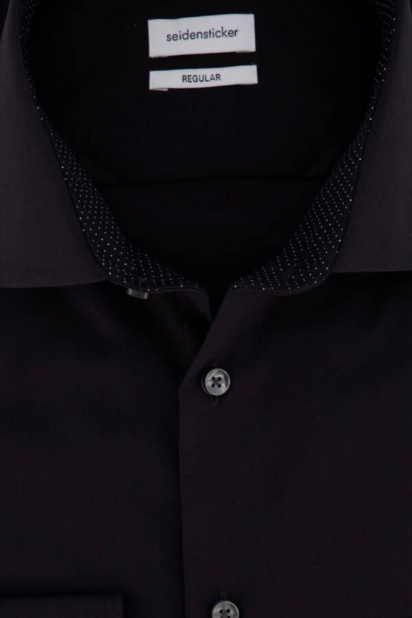 seidensticker Regular Fit overhemd zwart