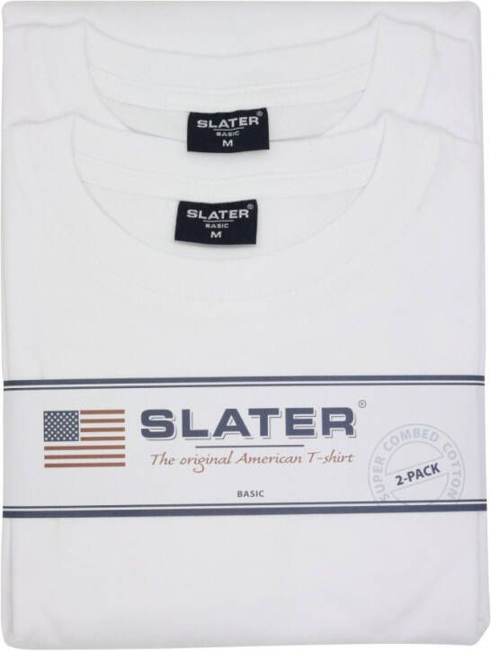 Slater 2-pack t-shirt wit katoen