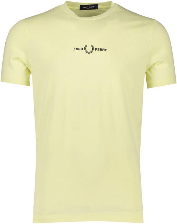Fred Perry t-shirt geel met opdruk
