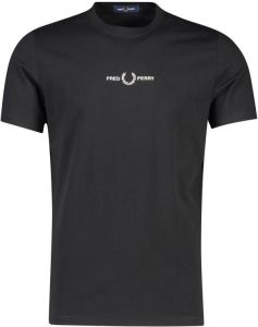 Fred Perry Authentiek klein geborduurd logo T-shirt Zwart Heren