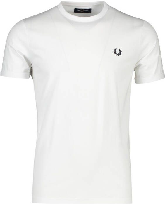 Fred Perry Sportief Katoenen T-shirt met Geribbelde Kraag White Heren - Foto 16