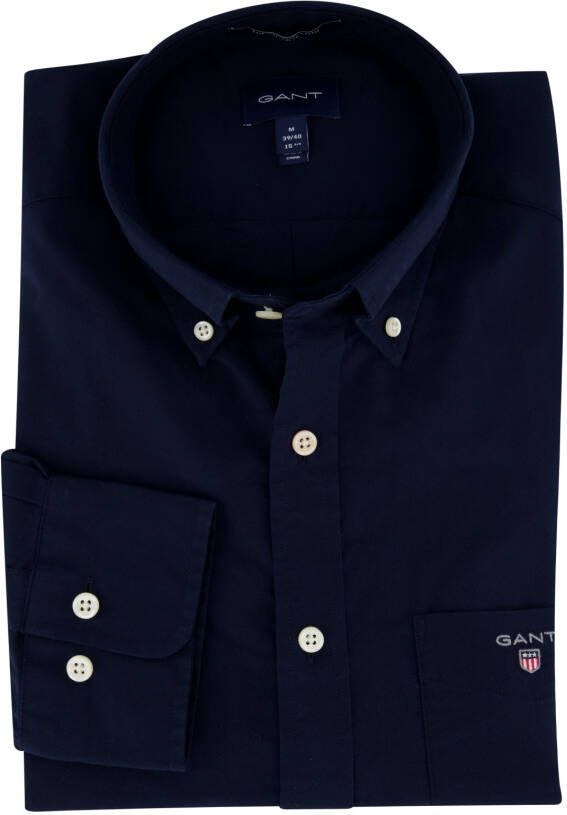 Gant Overhemd marineblauw Regular Fit