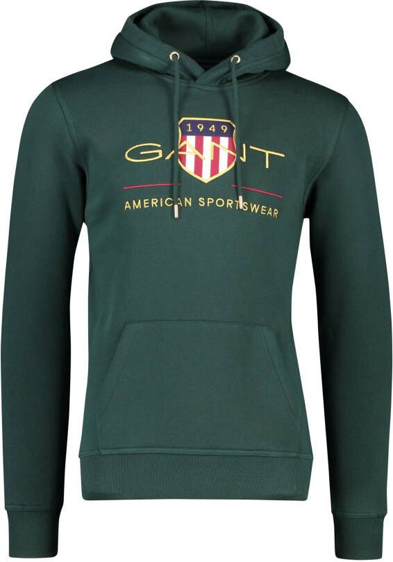 Gant D2. Archive Shield hoodie Green Heren