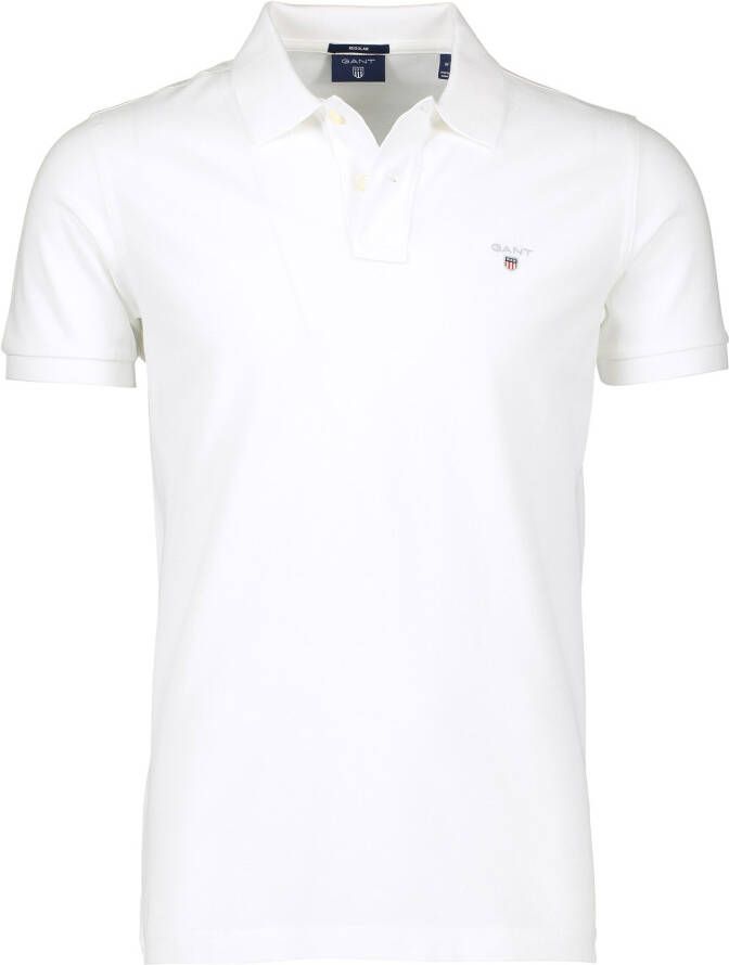 Gant Witte Polo T-shirt met Korte Mouwen White Heren - Foto 3