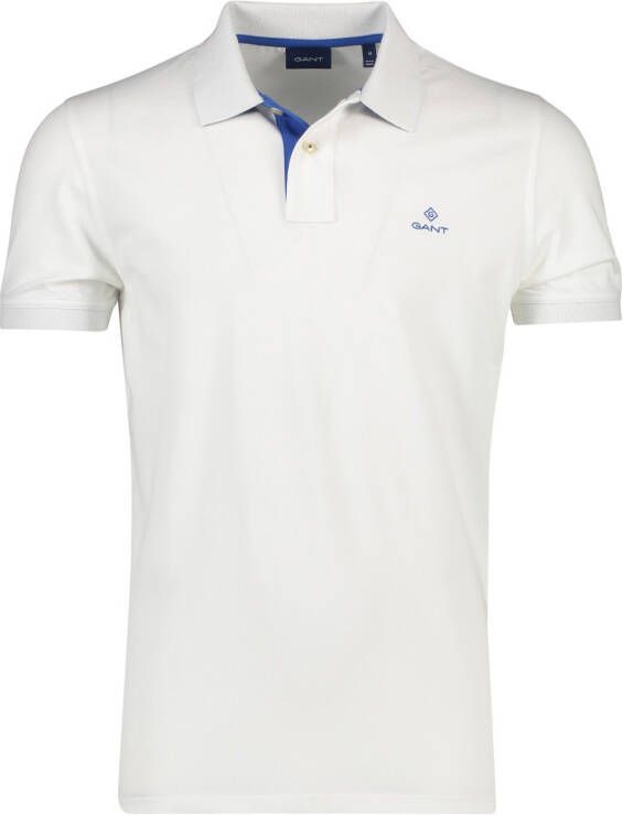 Gant Poloshirt CONTRAST COLLAR PIQUE SS RUGGER vormvast door elastan - Foto 3
