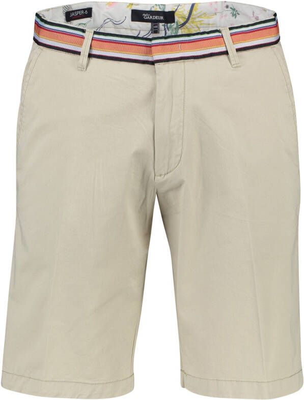 Gardeur korte broek Jasper beige effen katoen