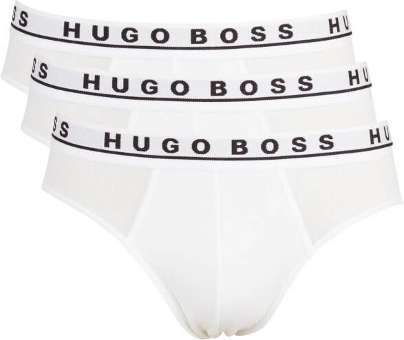 Hugo Boss 3-Pack Stretch Katoen Logo Tailleband Briefs White Heren