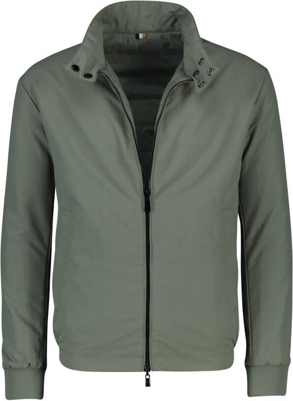 Hugo Boss Black tussenjas groen effen rits + knoop normale fit