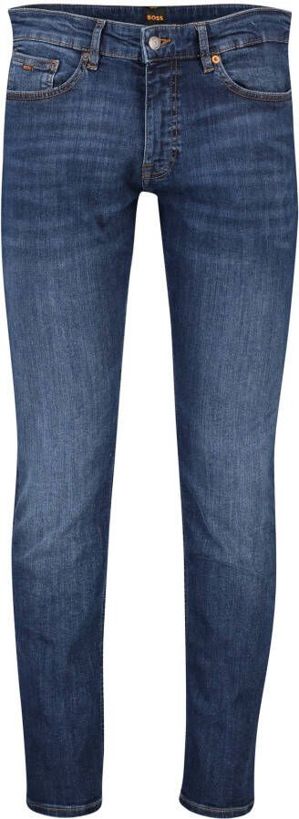 Hugo Boss jeans blauw effen katoen met steekzakken