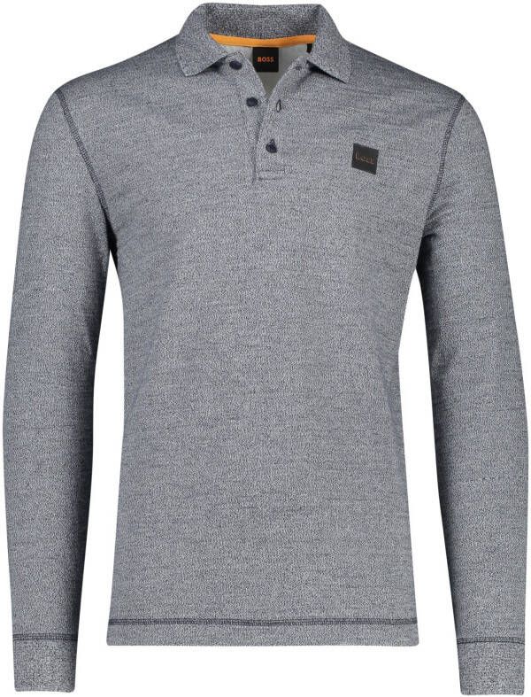 Hugo Boss polo slim fit donkerblauw geprint katoen - Foto 3