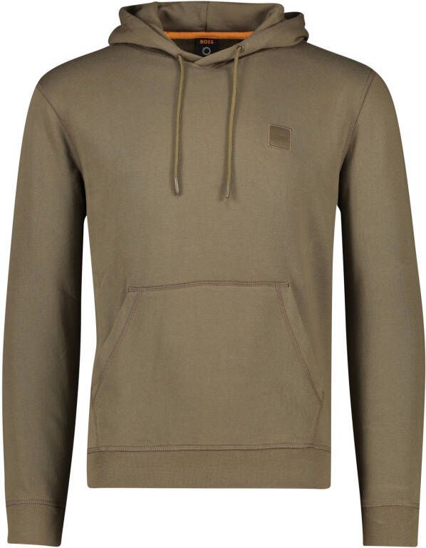 Hugo Boss Felpa con cappuccio in cotone french terry con toppa con logo uomo Boss Wetalk 50468445 Verde Groen Heren