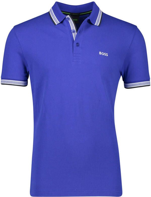 BOSS Green Poloshirt met labelstitching model 'PADDY'