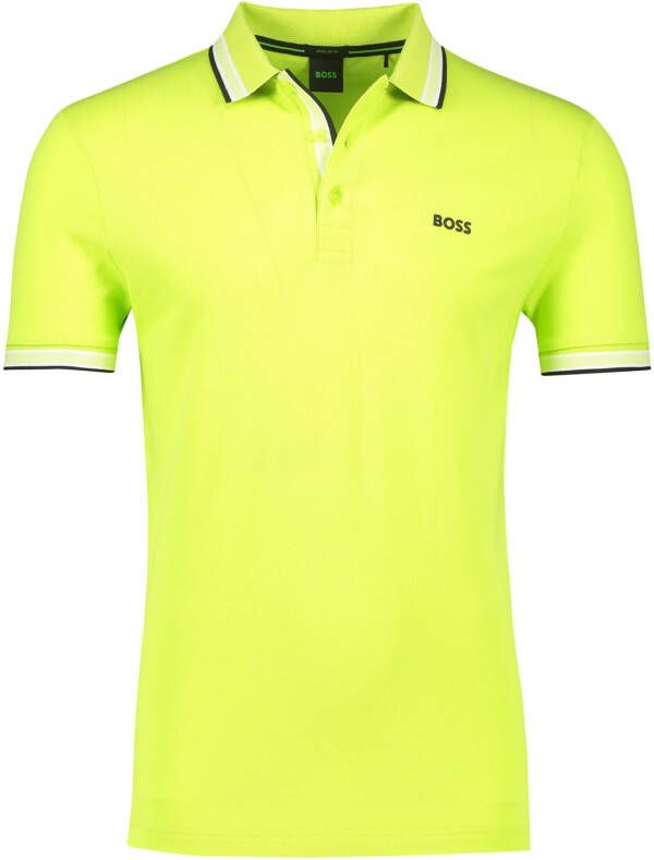 BOSS Green Poloshirt met labelstitching model 'PADDY'