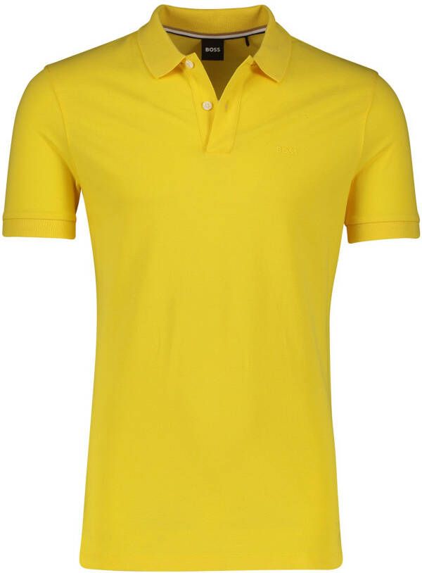 Hugo Boss polo Pallas normale fit geel 2 knoops effen katoen - Foto 3