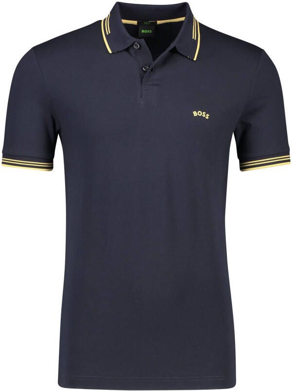 BOSS Green Slim fit poloshirt met contraststrepen model 'Paul Curved'