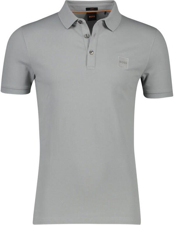 BOSS gemêleerde slim fit polo Passenger medium grey - Foto 3