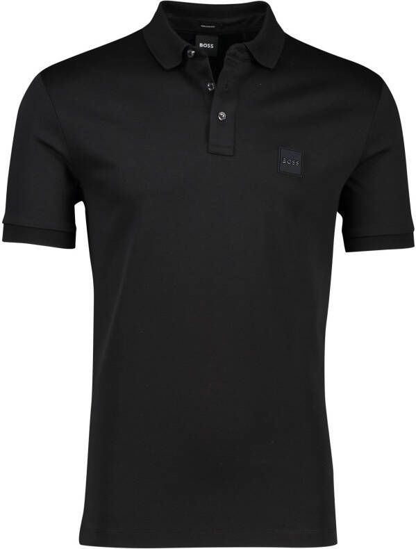 Hugo Boss poloshirt wijde fit zwart effen katoen Parlay