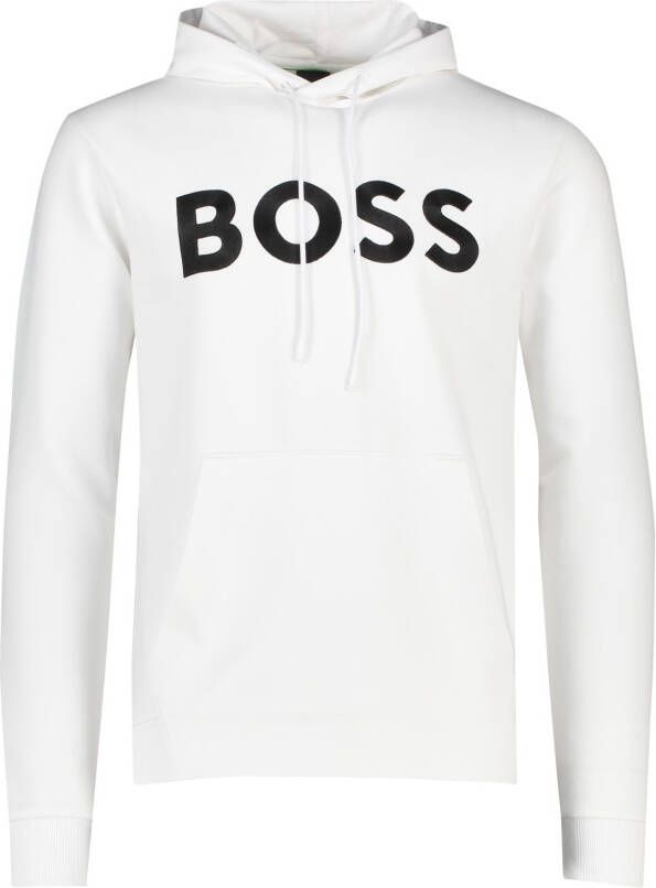 Hugo Boss Groene Hoodie met Bedrukt Ontwerp White Heren