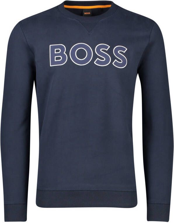 Hugo Boss sweater ronde hals navy uni katoen