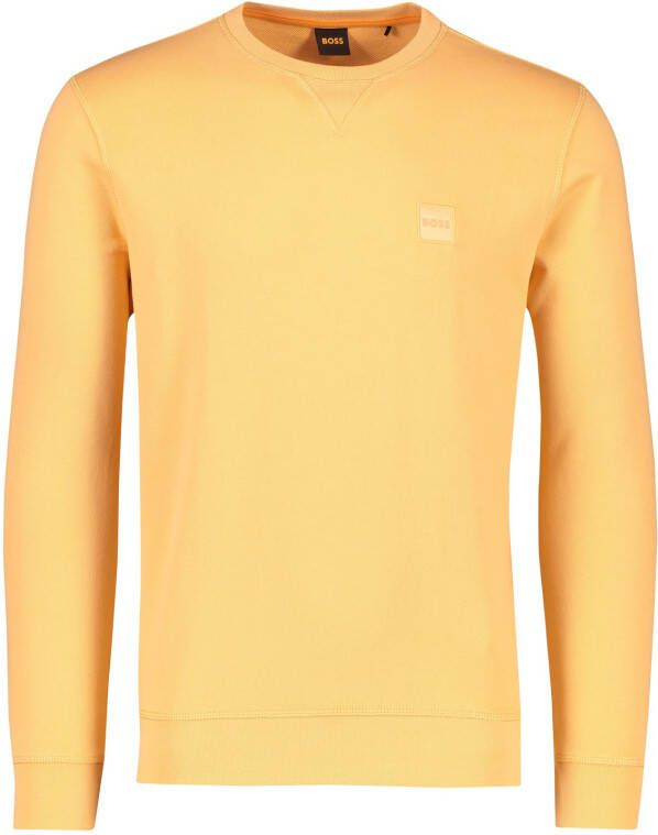Hugo Boss Oranje Sweatshirt Lange Mouw Logo Katoen Orange Heren