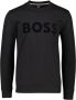 Hugo Boss sweater ronde hals zwart effen katoen - Thumbnail 2