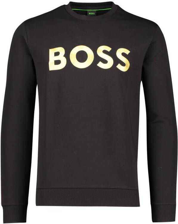 Hugo Boss Relaxed FIT Sweatshirt IN Cotton Blend With Contrasting Logo 50482898 Zwart Heren
