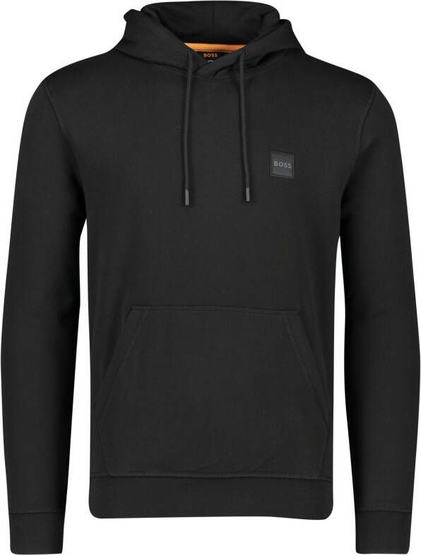 Boss Orange Hoodie met labeldetail en kangoeroezak model 'WETALK'