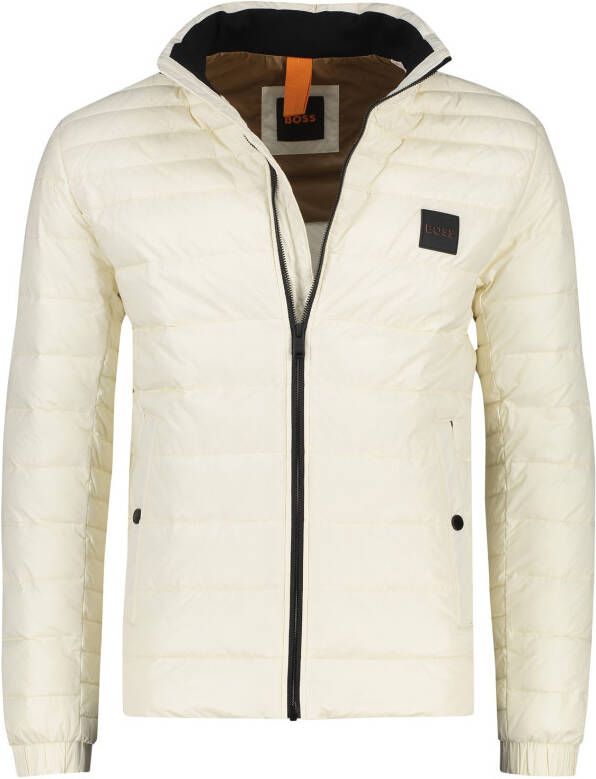 Hugo Boss Tussenjas wit effen rits normale fit