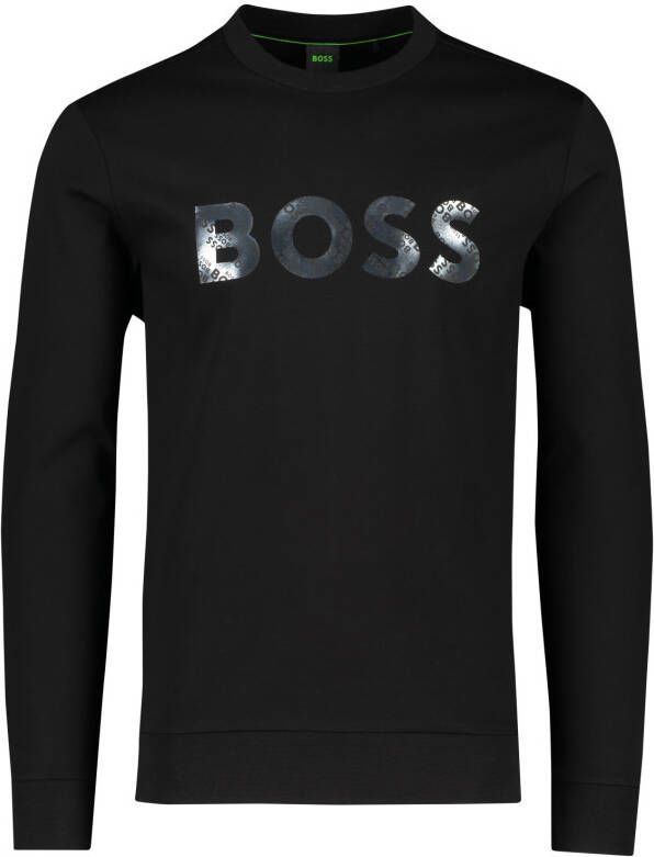 Hugo Boss Heren Zwart Print Sweatshirt Zwart Heren