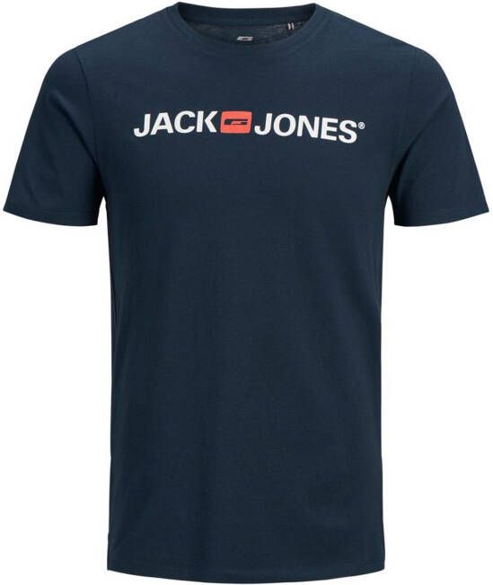 jack & jones Navy t-shirt Plus Size met opdruk