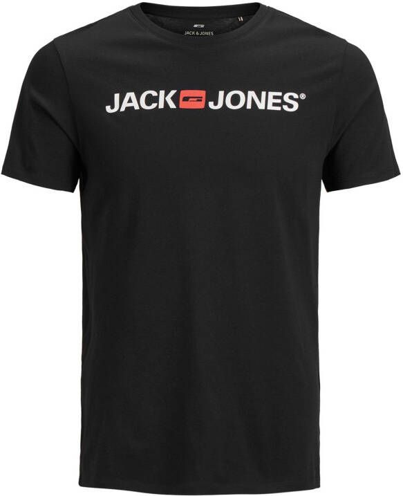 jack & jones t-shirt zwart effen Plus Size