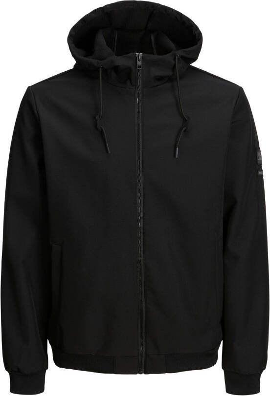 Jack & jones Zwarte Winterjas Effen Uitvoering Black Heren
