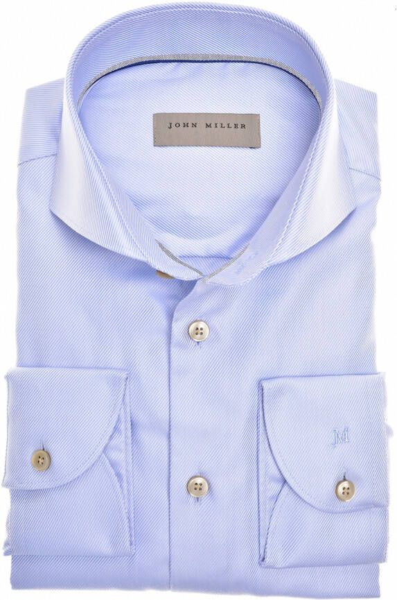 John Miller business overhemd slim fit lichtblauw effen katoen strijkvrij