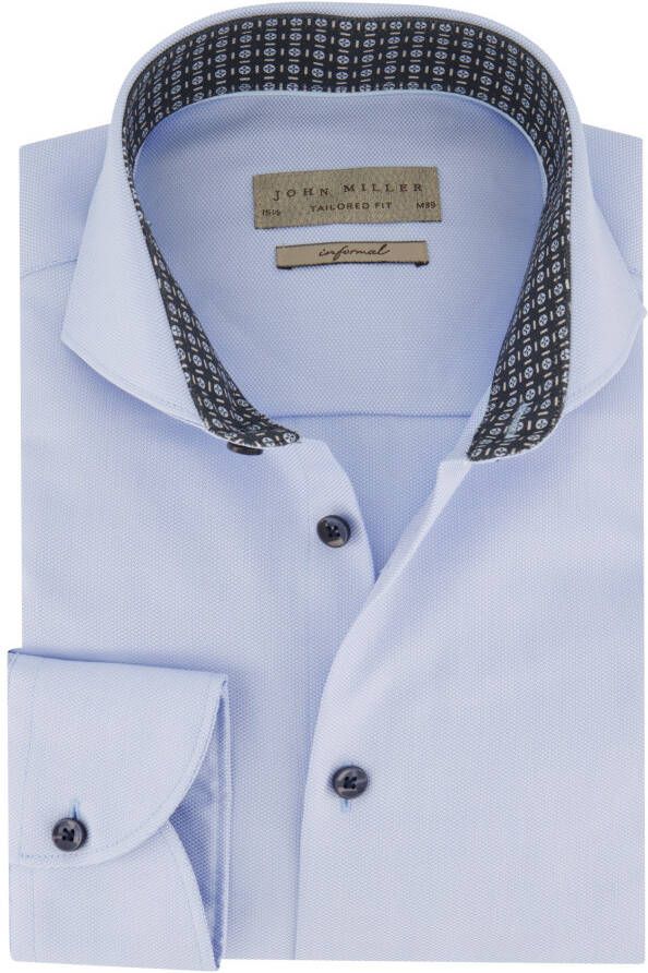 John Miller business overhemd Tailored Fit lichtblauw effen met cutaway boord