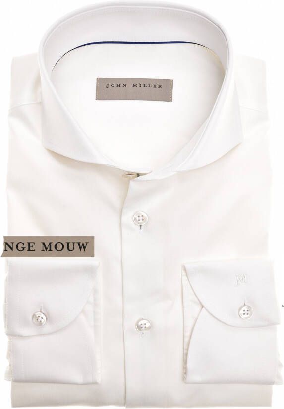 John Miller overhemd mouwlengte 7 extra slim fit wit effen 100% katoen