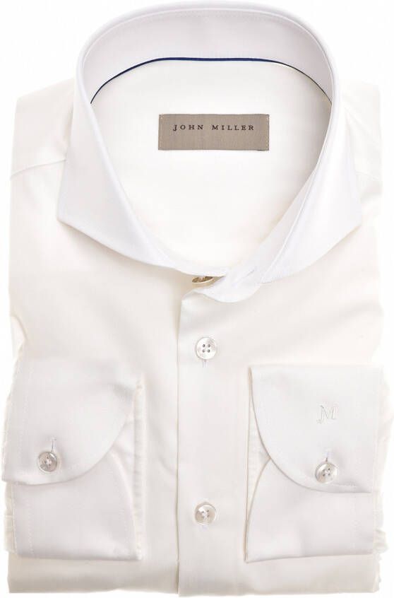 John Miller overhemd mouwlengte 7 extra slim fit wit effen 100% katoen