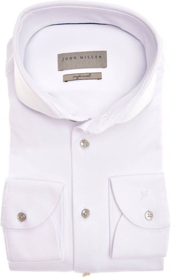 John Miller Witte Overhemdjurk met Mouwlengte 7 White Heren