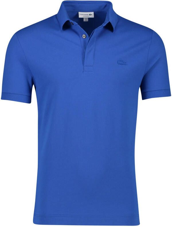 Lacoste poloshirt normale fit blauw effen katoen 3 knoops