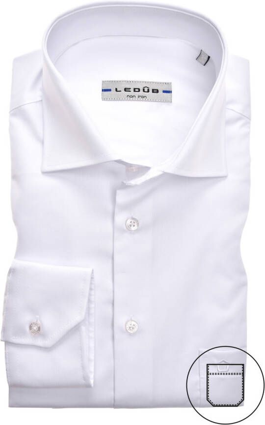 Ledub Mouwlengte 7 overhemd wit strijkvrij