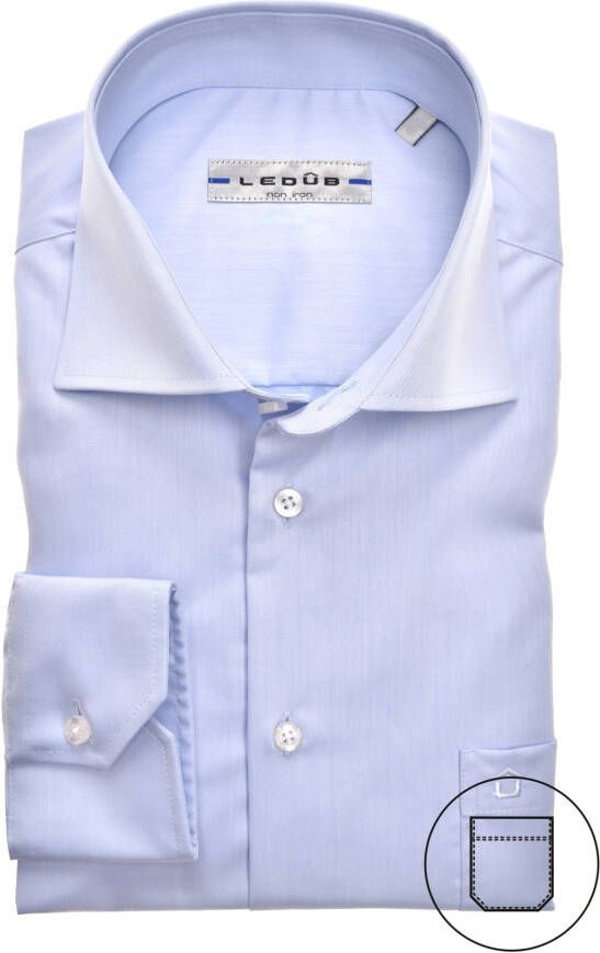 Ledub overhemd Modern Fit lichtblauw met borstzak