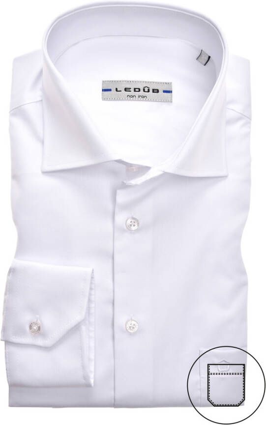 Ledub Overhemd Modern Fit wit met borstzak