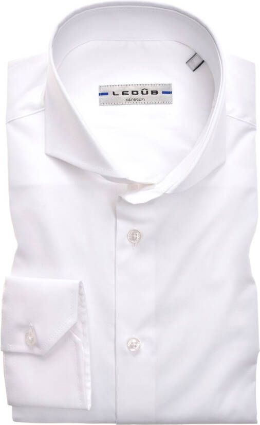 Ledub Overhemd wit stretch Modern Fit
